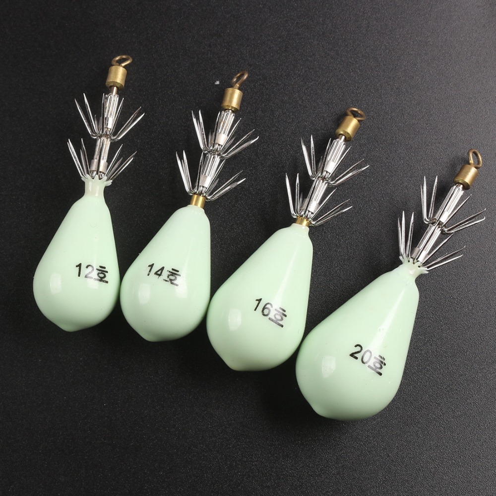 Jigger Double Sided - Luminous Squid Jig Lure Lead Weighted