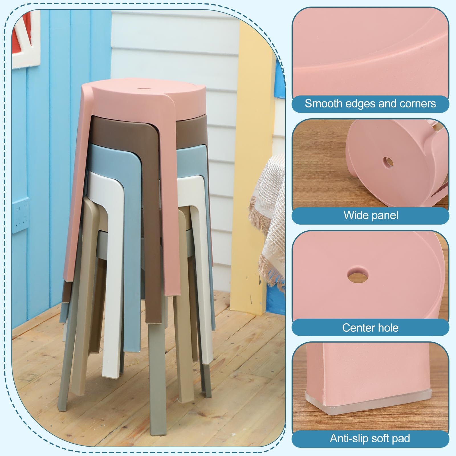 1/6 Pack Plastic Stackable Sto - Home Bar Seating review and price