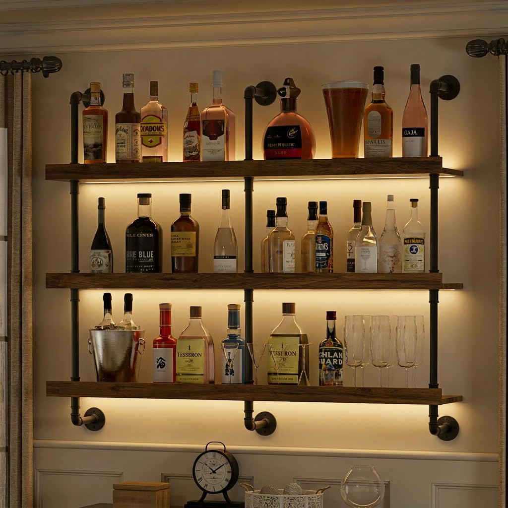 Wall Mounted Wine Rack With LE - Home Bargains review and price