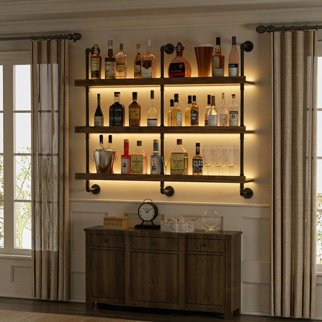 Wall Mounted Wine Rack With LE - Home Bargains review and price
