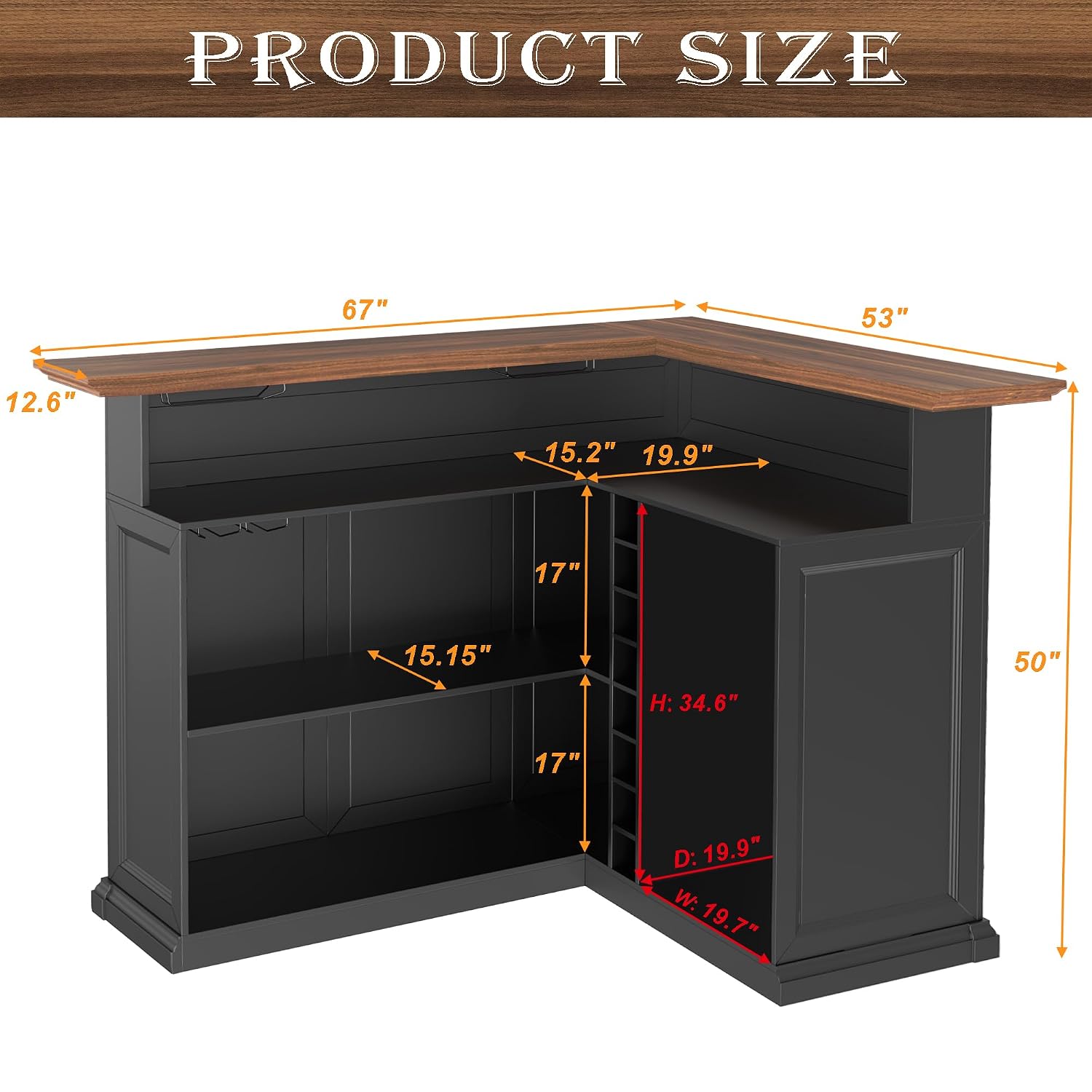 L-Shaped Home Bar Cabinet with - Home Bar Setup review and price