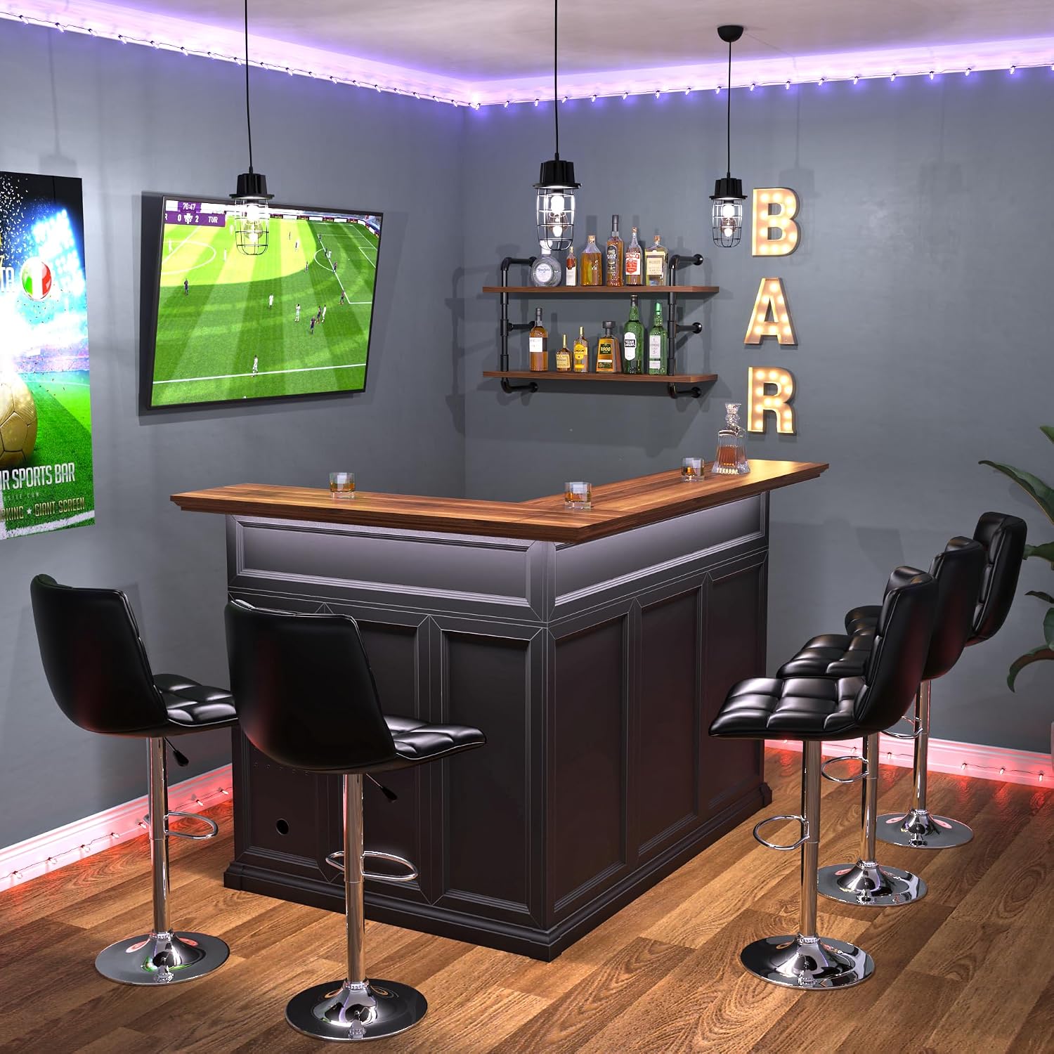 L-Shaped Home Bar Cabinet with - Home Bar Setup review and price